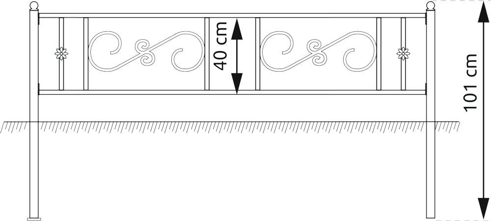 Ограды на могилу размеры чертежи из металла